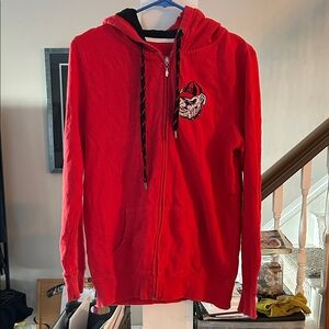 Georgia Bulldogs Red Zip-Up Hoodie with Back Design